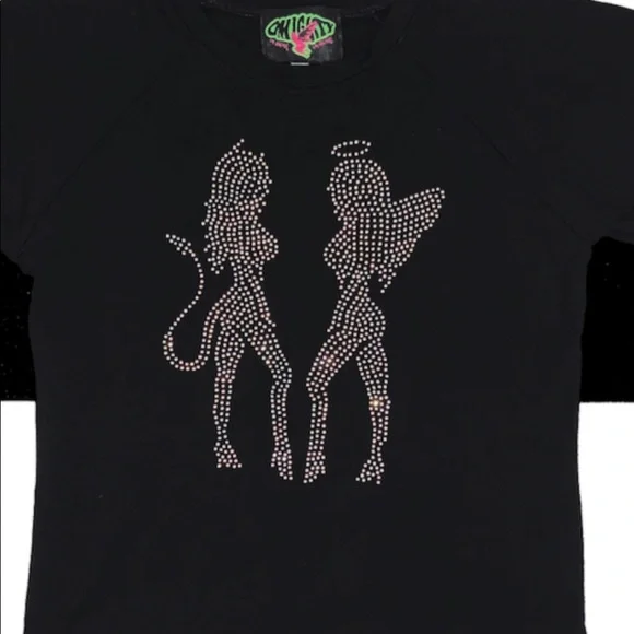 💥SOLD💥O-Mighty Devil & Angel Crystal💥 Rhinestone top - Picture 12 of 12